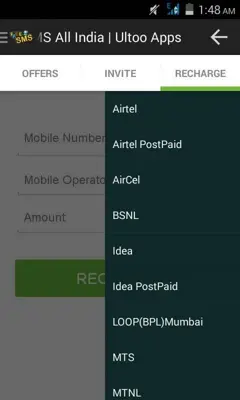 Ultoo - Send Free SMS and Free Mobile Recharge android App screenshot 2